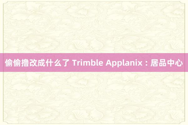 偷偷撸改成什么了 Trimble Applanix : 居品中心