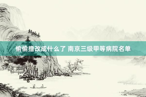 偷偷撸改成什么了 南京三级甲等病院名单
