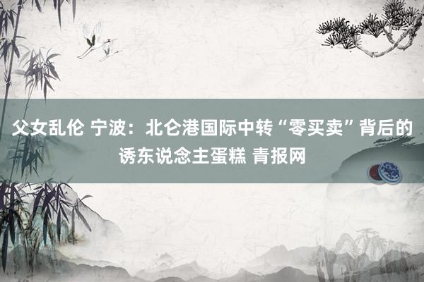 父女乱伦 宁波：北仑港国际中转“零买卖”背后的诱东说念主蛋糕 青报网