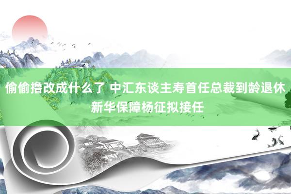 偷偷撸改成什么了 中汇东谈主寿首任总裁到龄退休 新华保障杨征拟接任