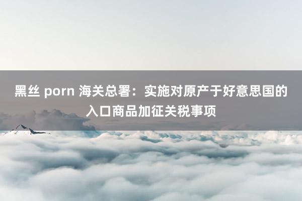 黑丝 porn 海关总署：实施对原产于好意思国的入口商品加征关税事项